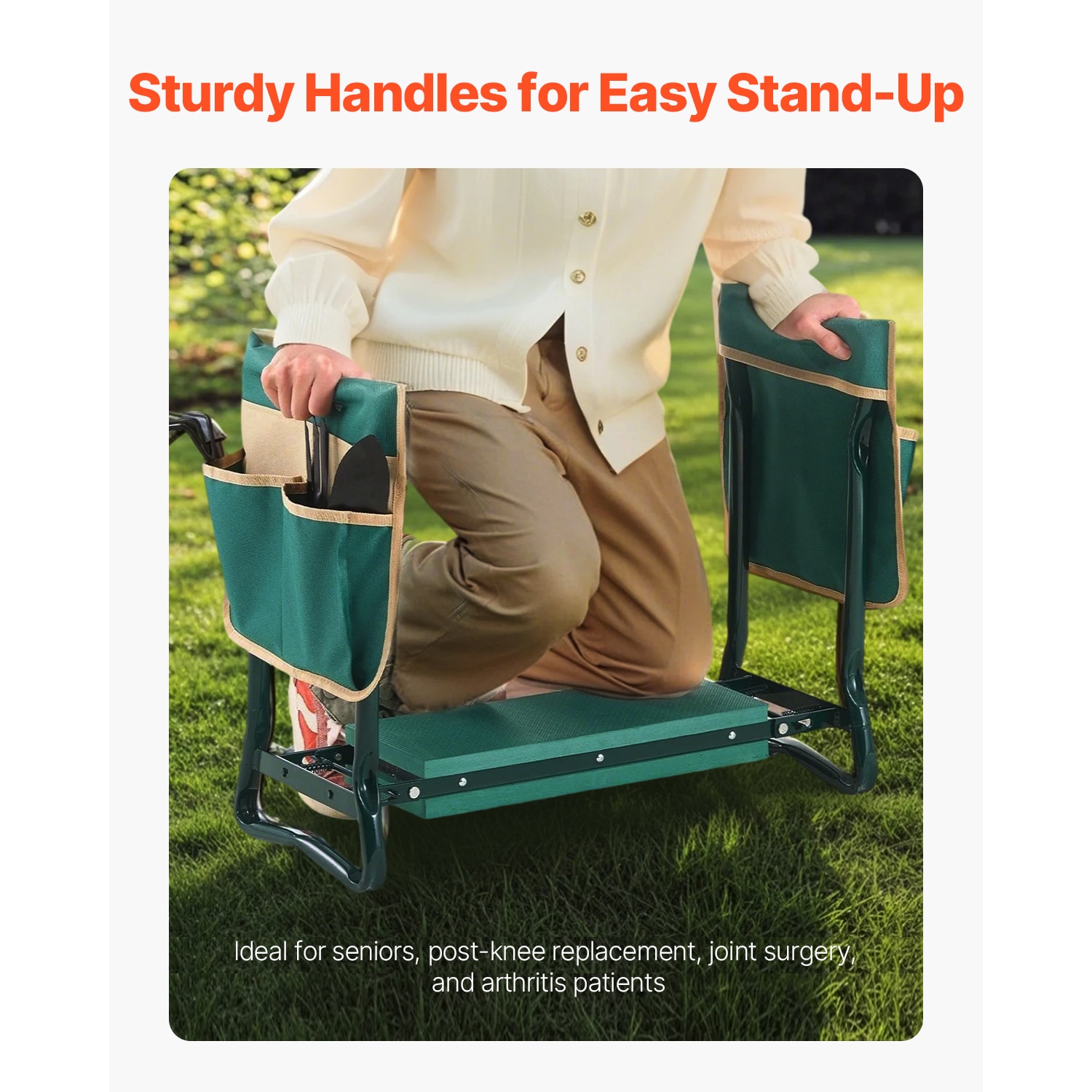 Garden Kneeler And Seat 6" EVA Pad Folding Garden Stool Heavy Duty Garden Bench_maomaolike.com